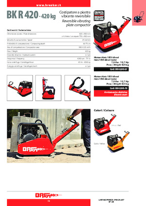 Planchas vibratorias reversibles Breaker BK 420 R-70