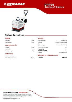 Planchas vibratorias reversibles Dynapac DRP20