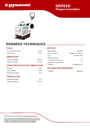 Planchas vibratorias reversibles Dynapac DRP20D