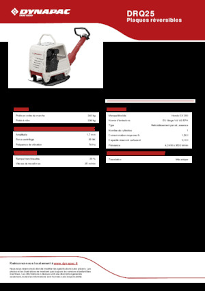 Planchas vibratorias reversibles Dynapac DRQ25