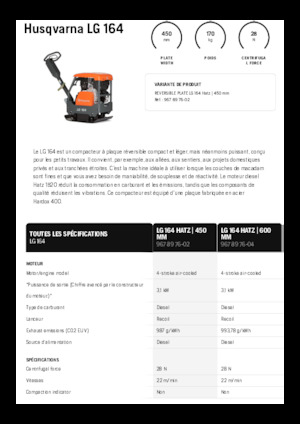 Planchas vibratorias reversibles Husqvarna LG 164