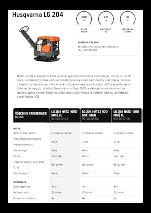 Planchas vibratorias reversibles Husqvarna LG 204