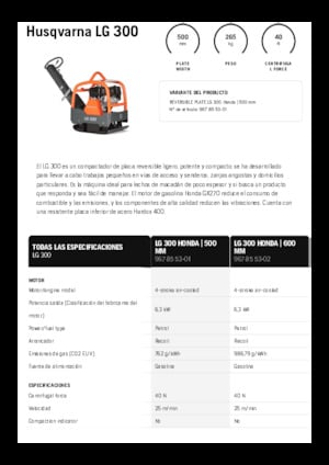 Planchas vibratorias reversibles Husqvarna LG 300