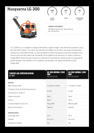 Planchas vibratorias reversibles Husqvarna LG 300