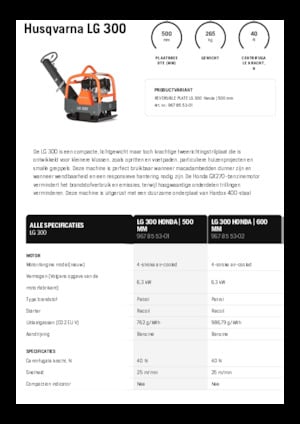 Planchas vibratorias reversibles Husqvarna LG 300