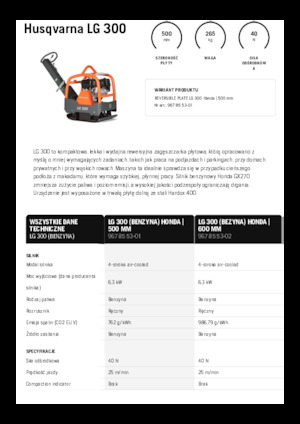 Planchas vibratorias reversibles Husqvarna LG 300