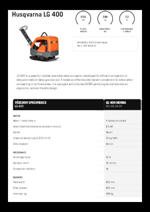 Planchas vibratorias reversibles Husqvarna LG 400