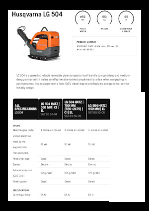 Planchas vibratorias reversibles Husqvarna LG 504