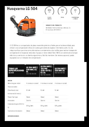 Planchas vibratorias reversibles Husqvarna LG 504