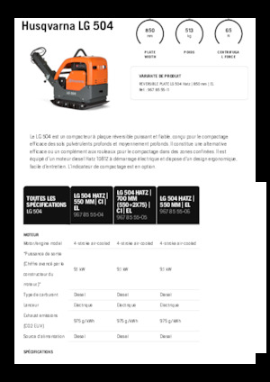 Planchas vibratorias reversibles Husqvarna LG 504