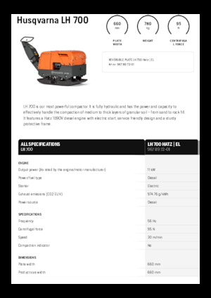 Planchas vibratorias reversibles Husqvarna LH 700