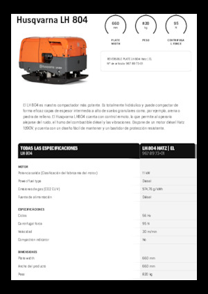 Planchas vibratorias reversibles Husqvarna LH 804