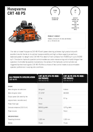 Gunitadoras dobles con asiento Husqvarna CRT 48 PS