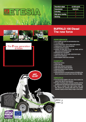 Cortacéspedes y tractores de jardín Etesia BUFFALO 100 BPHPX2
