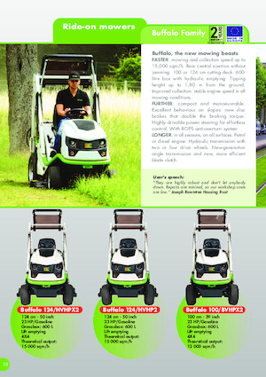 Cortacéspedes y tractores de jardín Etesia BUFFALO 124 HVHP2