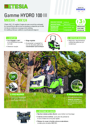 Cortacéspedes y tractores de jardín Etesia HYDRO 100 MK124