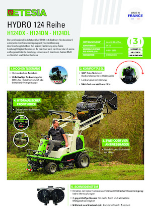 Cortacéspedes y tractores de jardín Etesia HYDRO 124 DN