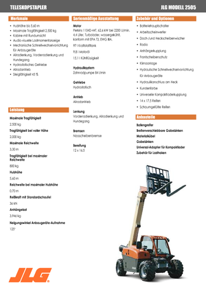 Manipuladoras telescópicas JLG 2505