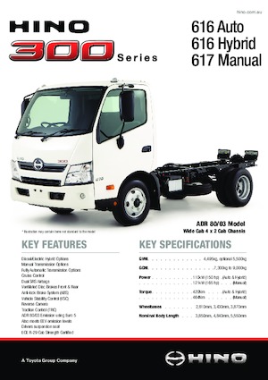 Chasis rígido Hino 300 616 HYBRID 4x2