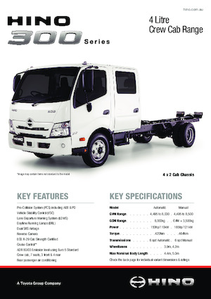 Chasis rígido Hino 300 617 WIDE CREW