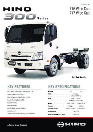 Chasis rígido Hino 300 716 WIDE