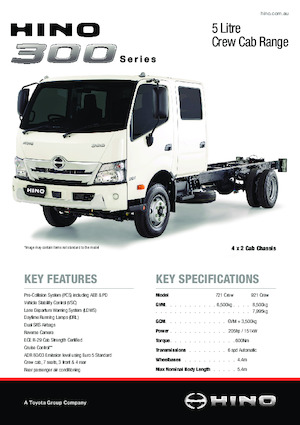 Chasis rígido Hino 300 721 WIDE CREW