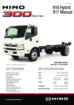 Chasis rígido Hino 300 916 HYBRID 4x2