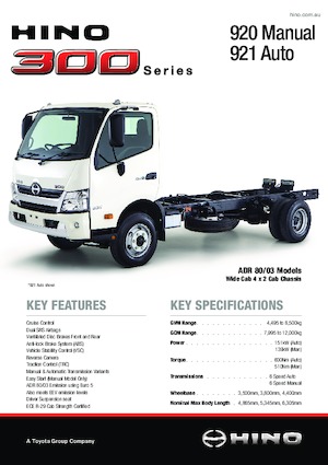 Chasis rígido Hino 300 920 4x2