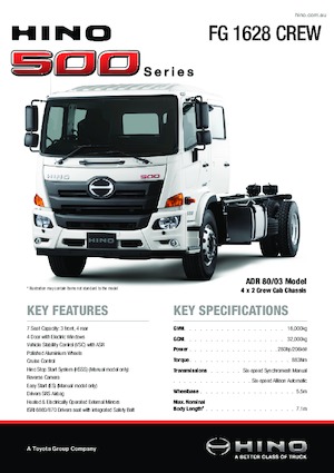 Chasis rígido Hino 500 FG 1628 CREW 4x2