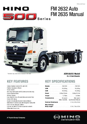 Chasis rígido Hino 500 FM 2635 6x4