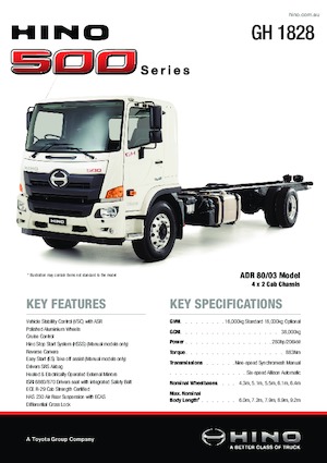 Chasis rígido Hino 500 GH 1828 4x2