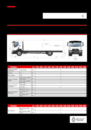 Chasis rígido Renault C CAB2300 460 4X2 R E6