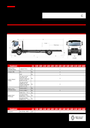 Chasis rígido Renault C CAB2300 460 4X2 R E6