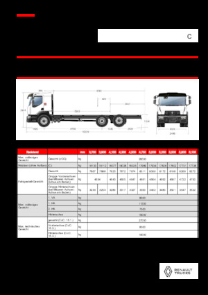 Chasis rígido Renault C CAB2300 460 6X2 R E6