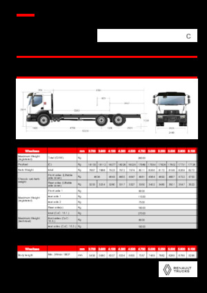Chasis rígido Renault C CAB2300 460 6X2 R E6