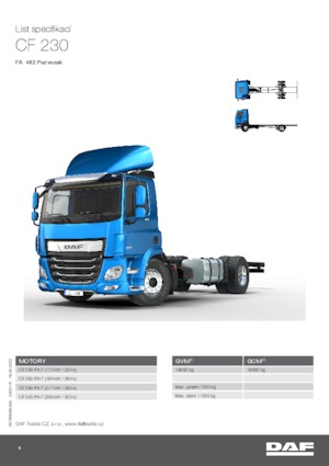 Chasis rígido DAF CF 230 FA