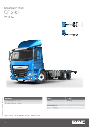 Chasis rígido DAF CF 290 FAN