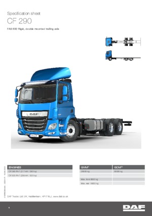 Chasis rígido DAF CF 290 FAS