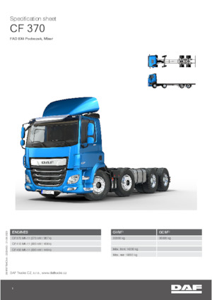 Chasis rígido DAF CF 370 FAD Mixer