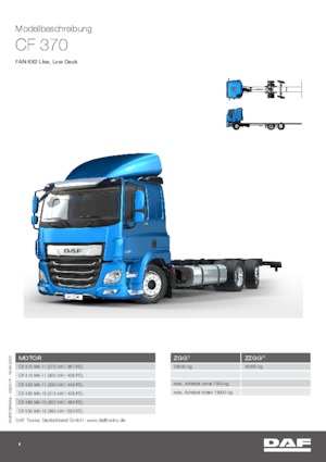 Chasis rígido DAF CF 370 FAN Low Deck