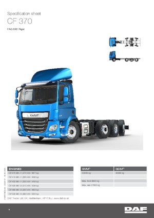 Chasis rígido DAF CF 370 FAQ