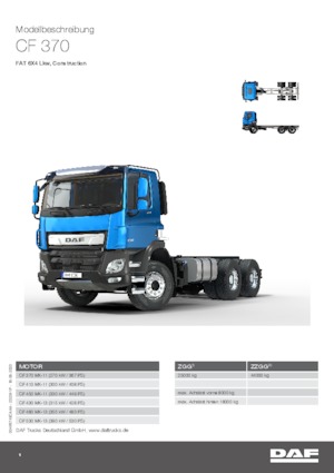 Chasis rígido DAF CF 370 FAT Construction