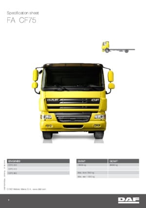 Chasis rígido DAF CF 75.310 FA DC