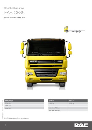 Chasis rígido DAF CF 85.410 FAS DC