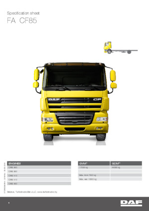 Chasis rígido DAF CF 85.410 FA