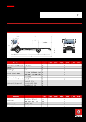 Chasis rígido Renault D 14 HIGH 4X2 RK 210 E6