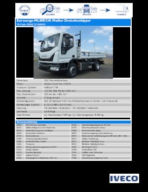Chasis rígido Iveco EUROCARGO ML80E21K