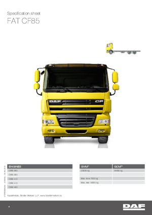 Chasis rígido DAF CF 85.360 FAT