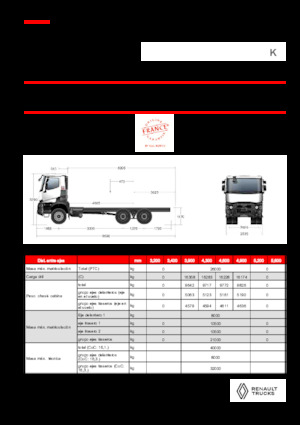 Chasis rígido Renault K P6X4 HEAVY 11L E6