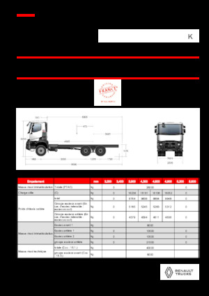 Chasis rígido Renault K P6X4 HEAVY 13L E6